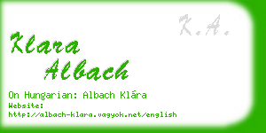 klara albach business card